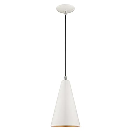 Livex Lighting Metal Shade Mini Pendants 1 Light Shiny White Mini Pendant 41175-69