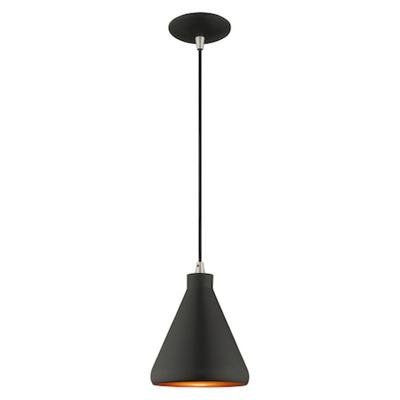 Livex Lighting Metal Shade Mini Pendants 1 Light Black Mini Pendant 41177-04
