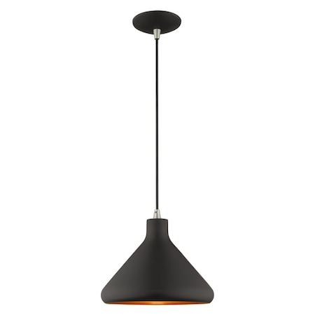 Livex Lighting Metal Shade Mini Pendants 1 Light Black 41178-04