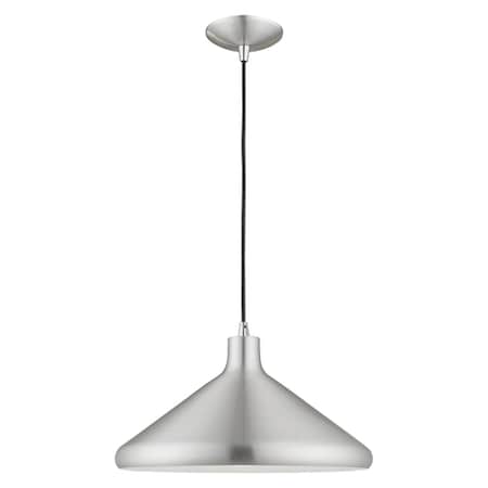 Livex Lighting Metal Shade Mini Pendants 1 Light Brushed Aluminum Mini Pendant 41179-66