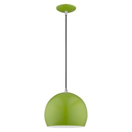 Livex Lighting Metal Shade Mini Pendants 1 Light Shiny Apple Green Mini Pendant 41181-78
