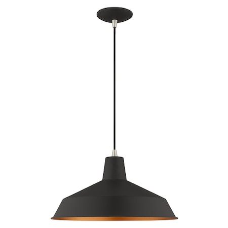 Livex Lighting Metal Shade Mini Pendants 1 Light Black Mini Pendant 41183-04