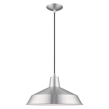 Livex Lighting Metal Shade Mini Pendants 1 Light Brushed Aluminum Mini Pendant 41183-66