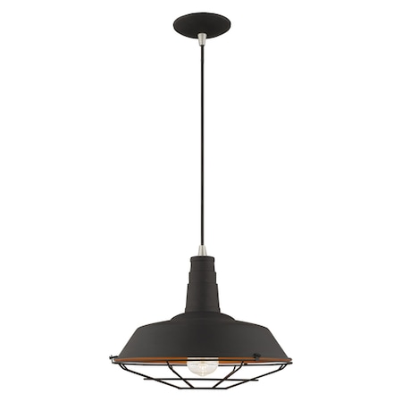 Livex Lighting Metal Shade Mini Pendants 1 Light Black 41184-04