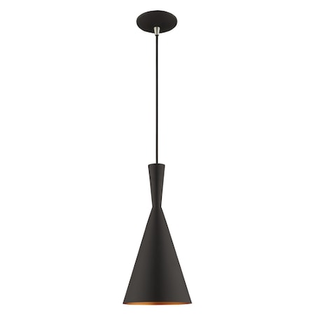 Livex Lighting Metal Shade Mini Pendants 1 Light Black 41185-04