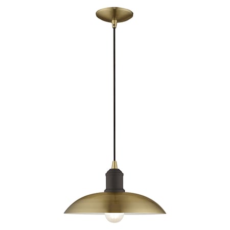 Livex Lighting Metal Shade Mini Pendants 1 Light Antique Brass Mini Pendant 41193-01