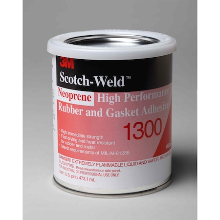 3M Heat-Resistant Neoprene Gasket Adhesive, 1 pt, Yellow, Temp Range -30 to 300 Degrees F 1300
