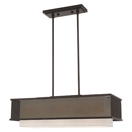 Livex Lighting Braddock 3 Light Bronze Linear Chandelie 41204-07