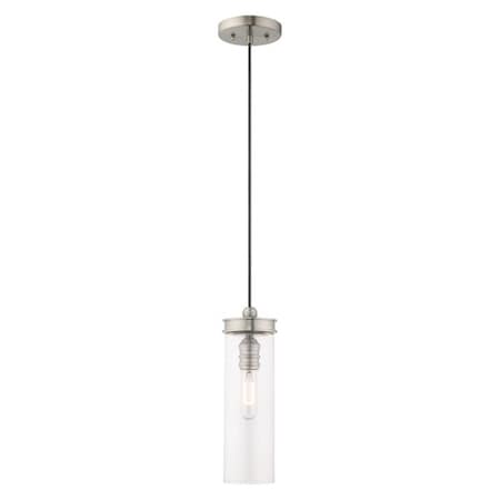 Livex Lighting Art Glass Mini Pendants 1 Light Brushed Nickel Mini Pendant 41236-91