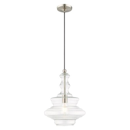 Livex Lighting Art Glass Mini Pendants 1 Light Brushed Nickel Mini Pendant 41238-91