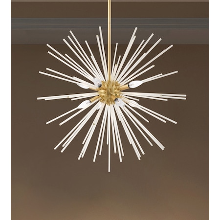 Livex Lighting Utopia 8 Light Satin Brass Pendant Chandelier 41258-12