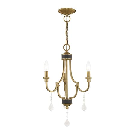 Livex Lighting Glendale 3 Light Antique Brass Mini Chandelier 41273-01