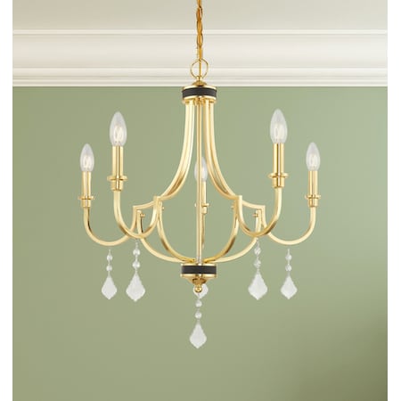 Livex Lighting Glendale 5 Light Polished Brass Chandeli 41275-02