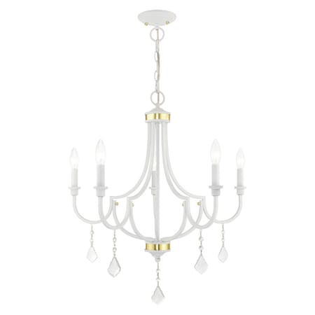 Livex Lighting Glendale 5 Light White Chandelier 41275-03
