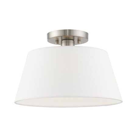 Livex Lighting Belclaire 1 Light Brushed Nickel Ceiling 41312-91