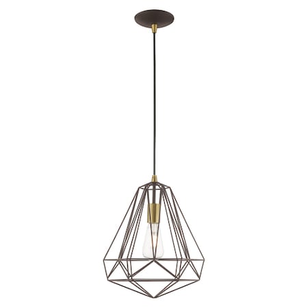 Livex Lighting Geometric Shade Mini Pendants 1 Light Bronze Mini Pendant 41324-07