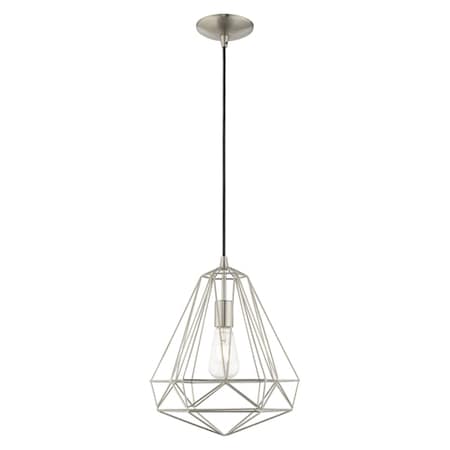 Livex Lighting Geometric Shade Mini Pendants 1 Light Brushed Nickel Mini Pendant 41324-91