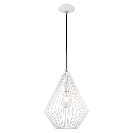 Livex Lighting Geometric Shade Mini Pendants 1 Light White Mini Pendant 41325-03