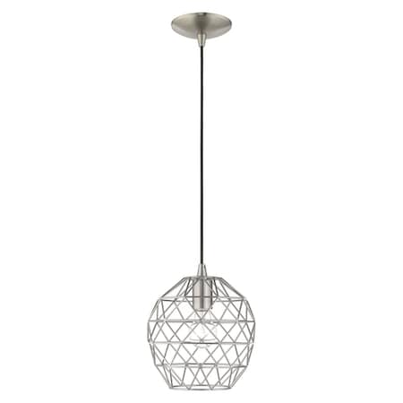 Livex Lighting Geometric Shade Mini Pendants 1 Light Brushed Nickel Mini Pendant 41326-91