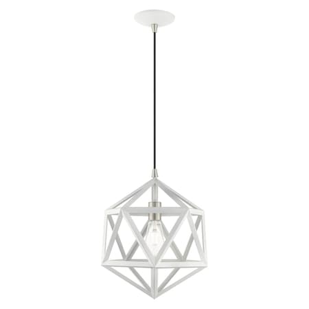 Livex Lighting Geometric Shade Mini Pendants 1 Light White Mini Pendant 41328-03