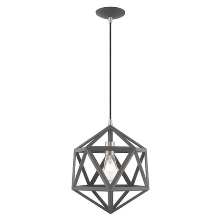 Livex Lighting Geometric Shade Mini Pendants 1 Light Scandinavian Gray Mini Pendant 41328-76