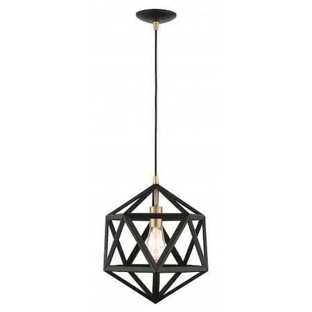 Livex Lighting Textured Black Pendant, 1 Light 41328-14