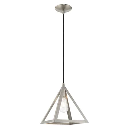 Livex Lighting Geometric Shade Mini Pendants 1 Light Brushed Nickel Mini Pendant 41329-91