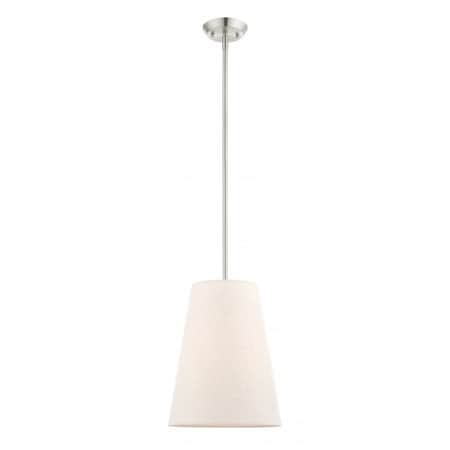 Livex Lighting Brushed Nickel Pendant, 1 Light 41387-91
