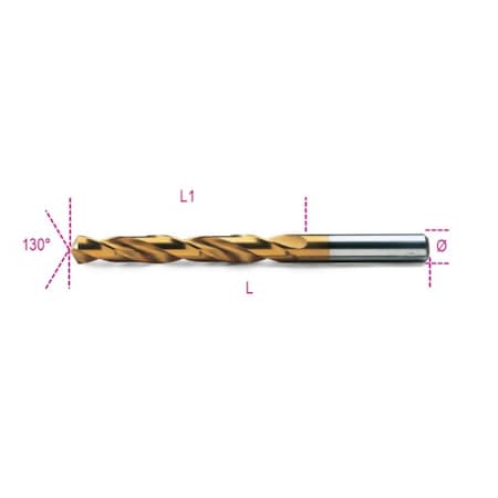 Beta 2.75mm HSS TiN 118 Deg. Jobber Length Drill Bit 004140060
