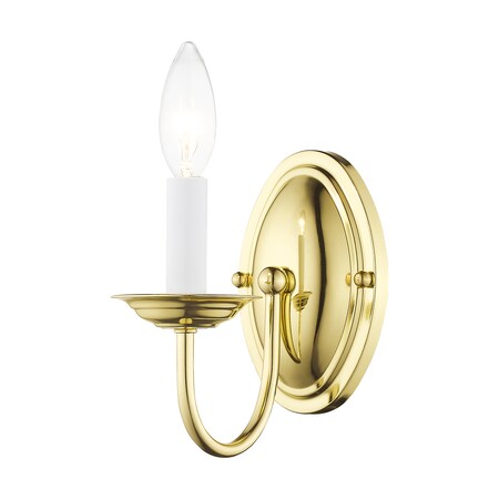 Livex Lighting Home Basics 1 Light Polished Brass Wall Sconce 4151-02