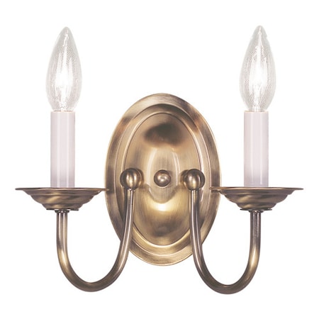 Livex Lighting Home Basics 2 Light Antique Brass Wall Sconce 4152-01