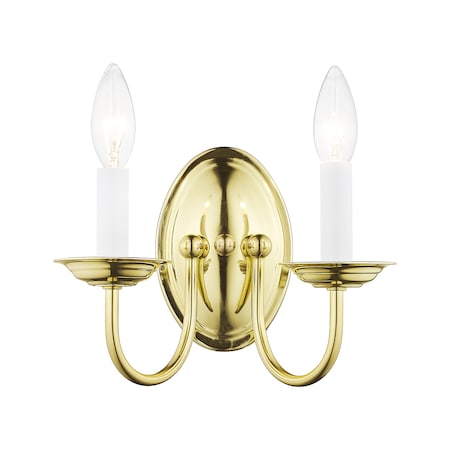 Livex Lighting Home Basics 2 Light Polished Brass Wall Sconce 4152-02