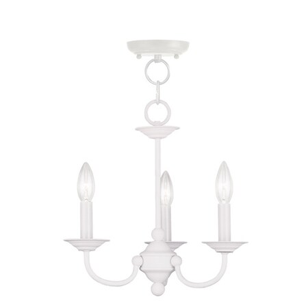 Livex Lighting Home Basics 3 Light White Mini Chandelie 4153-03