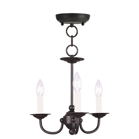 Livex Lighting Home Basics 3 Light Black Mini Chandelier 4153-04