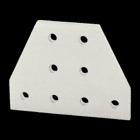 80/20 TeeJoiningPlate, Alum, Silver, 3in, 13/64in 4155