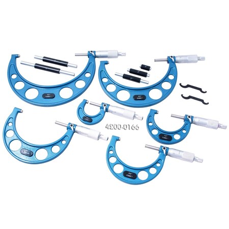 HHIP 4200-0167 6 Piece C-Type Micrometer Set 6-12.0001 Graduation