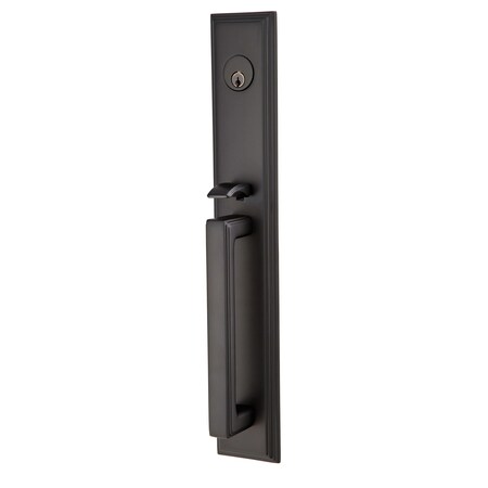 Emtek Flat Black Handleset, 4202HLOUS19LH 4202HLOUS19LH