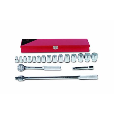 Wright Tool Set 1/2" Dr 18 Pc Set 6 Pt Std Skts Accs 423
