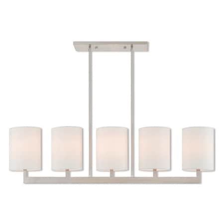 Livex Lighting Hayworth 5 Light Brushed Nickel Linear Chandelier 42406-91