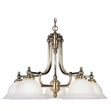 Livex Lighting North Port 5 Light Antique Brass Chandelier 4255-01