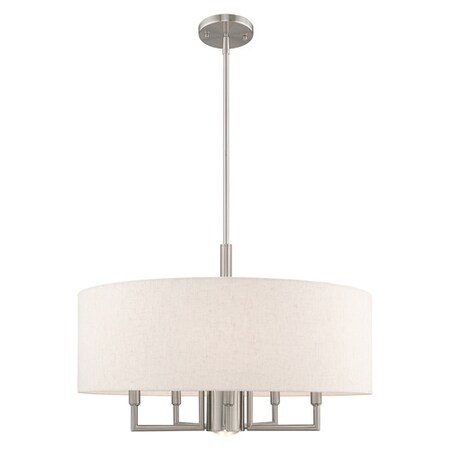 Livex Lighting Meridian 6 Light Brushed Nickel Pendant 42605-91