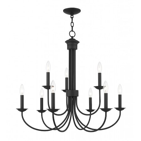 Livex Lighting Black Chandelier, 9 Light 42687-04