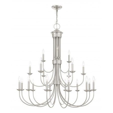 Livex Lighting Brushed Nickel Chandelier, 21 Light 42688-91