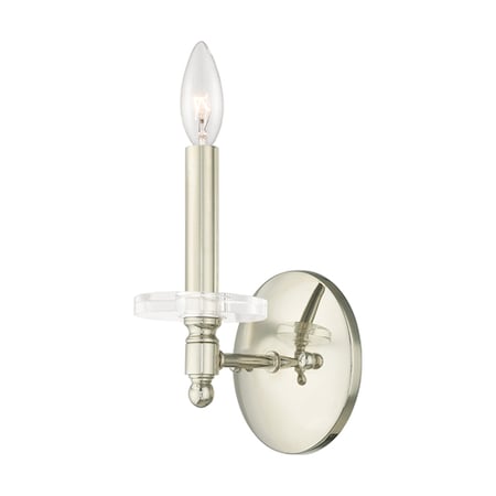 Livex Lighting Bancroft 1 Light Polished Nickel Wall Sconce 42701-35
