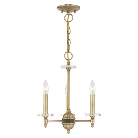 Livex Lighting Bancroft 3 Light Antique Brass Mini Chan 42703-01