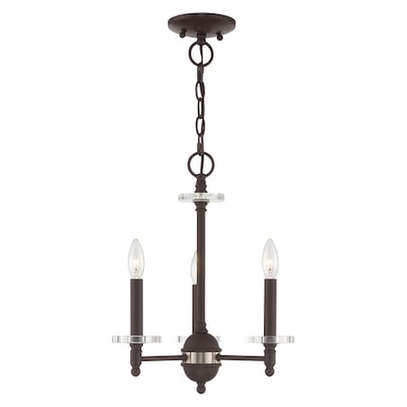 Livex Lighting Bancroft 3 Light Bronze Mini Chandelier 42703-07