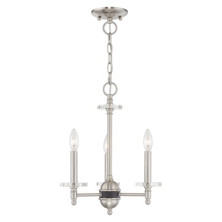 Livex Lighting Bancroft 3 Light Brushed Nickel Mini Chandelier 42703-91