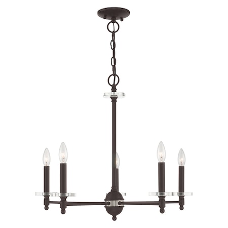 Livex Lighting Bancroft 5 Light Bronze Chandelier 42705-07