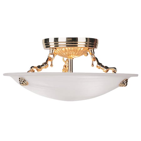 Livex Lighting Oasis 3 Light Polished Brass Ceiling Mount 4272-02