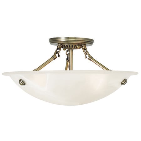 Livex Lighting Oasis 3 Light Antique Brass Ceiling Mou 4273-01